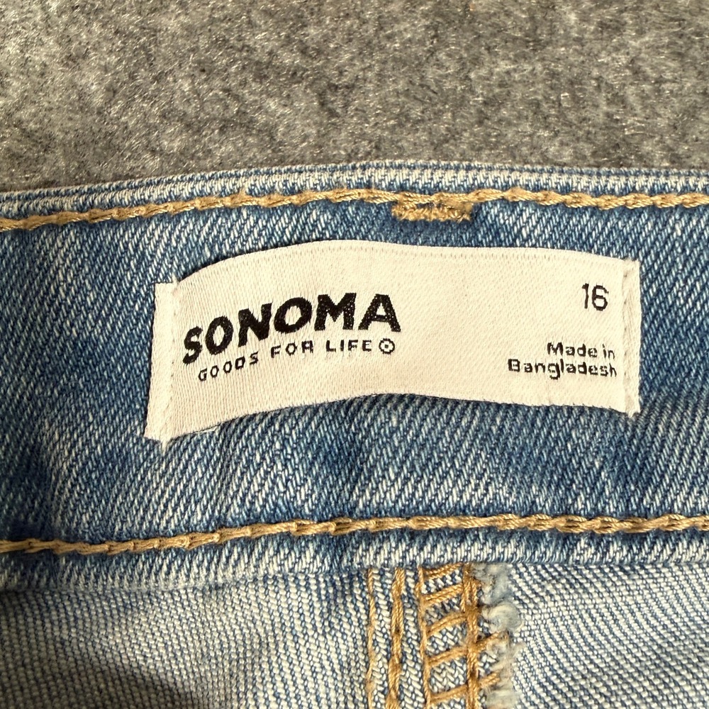 Sonoma Goods for Life Womens Mid-Rise Bootcut Stretch Jeans Light Wash Size 16 - Picture 6 of 12